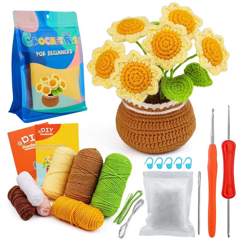 DIY Knitted Potted Plant Kit 🪴