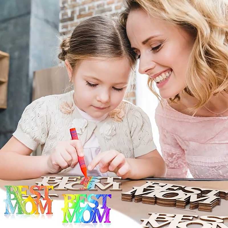 "BEST MOM" Wooden Letter Pendant
