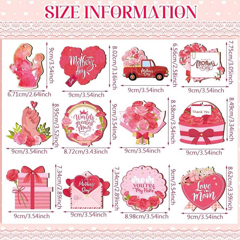 12PCS Mother's Day Hanging Decorations