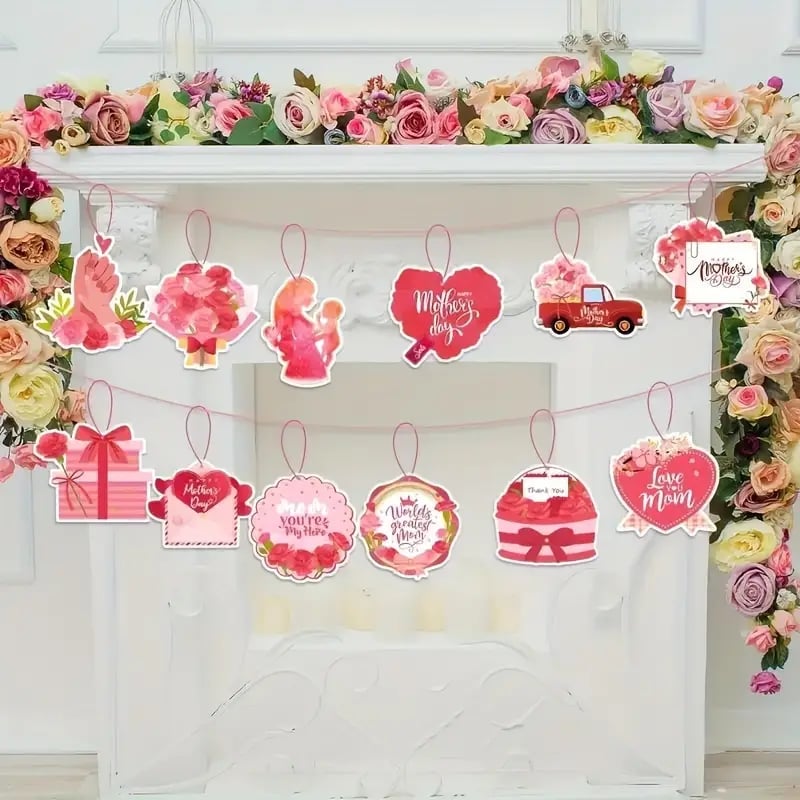 12PCS Mother's Day Hanging Decorations