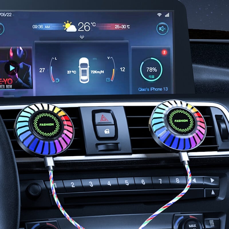 Bluetooth Car RGB Ambient Light USB Vehicle Rhythm Fragrance Lamp Strip Air Freshener🔥Free Shipping🔥