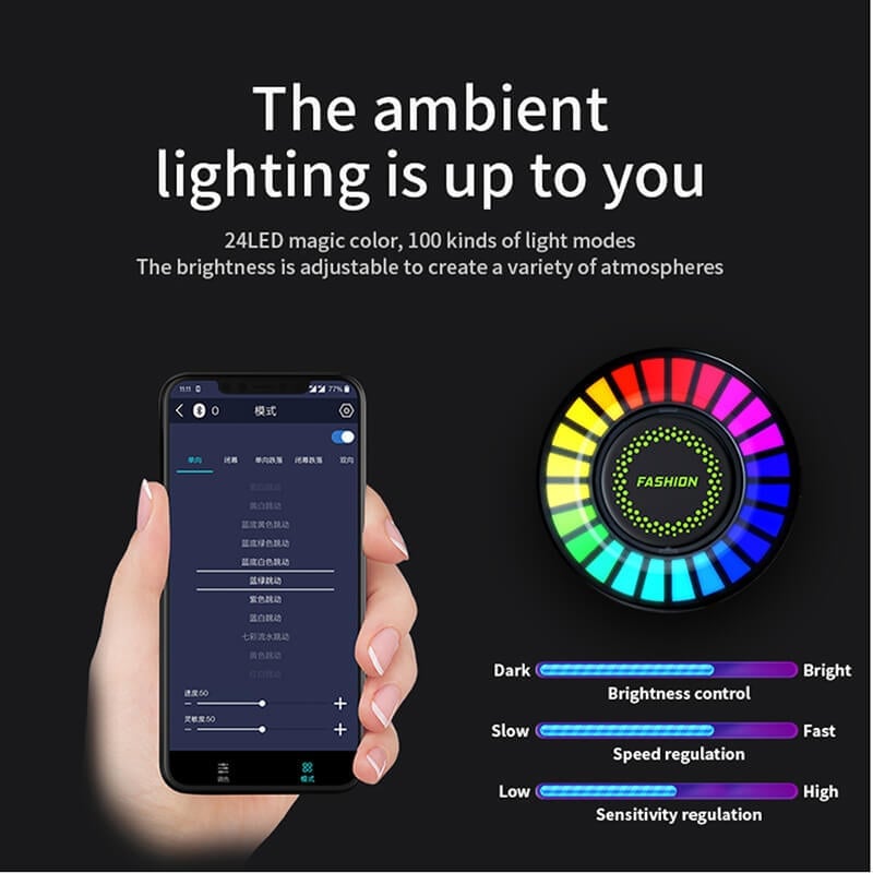 Bluetooth Car RGB Ambient Light USB Vehicle Rhythm Fragrance Lamp Strip Air Freshener🔥Free Shipping🔥